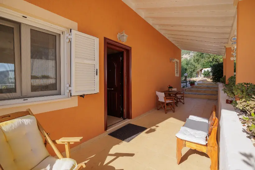 Outdoor relaxation area at Ef Zin Villa Corfu