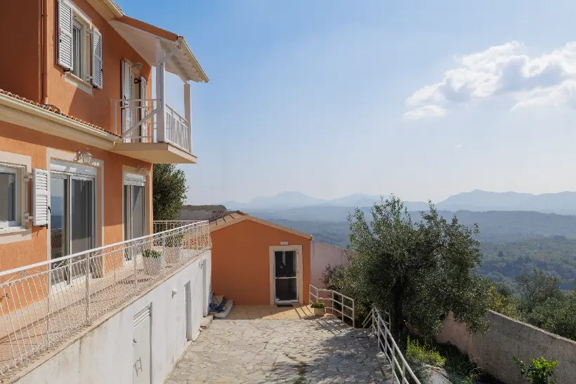 Comfortable terrace with seating at Ef Zin Villa Corfu