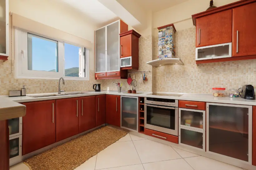 Fully equipped kitchen at Ef Zin Villa in Skripero, Corfu
